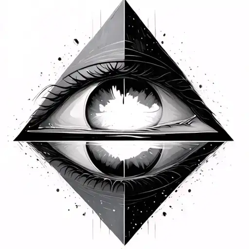 Upside Down Pyramid With A Very Modern And Perfect Eye