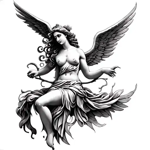 Tattoo Of A Greek Goddess Who Represents A Strong Woman Or Mother
