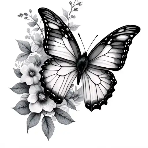 Floral And Butterfly Made