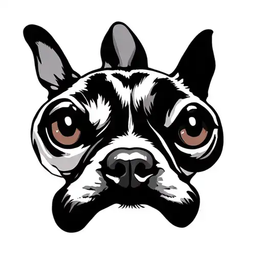 Paw Print With Pitbull Eyes Looking From It