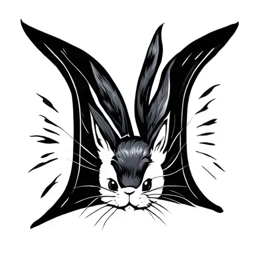 The Letter M With A Bunny Outline