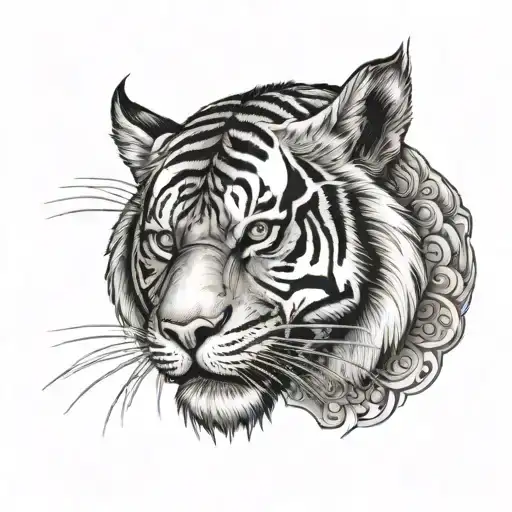 Thai Style Tiger On Shoulder