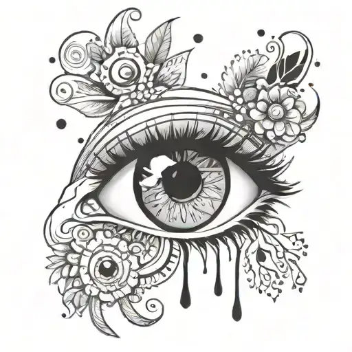 Boho Eye With Tears Dripping