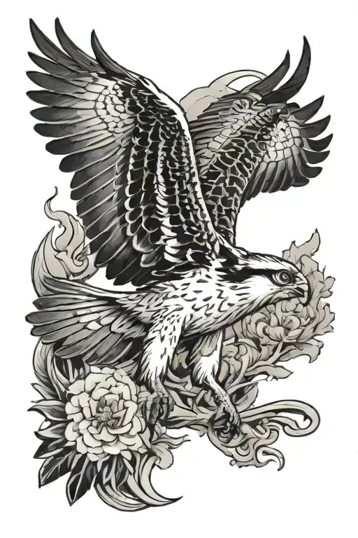 Osprey Flying To The Right Side