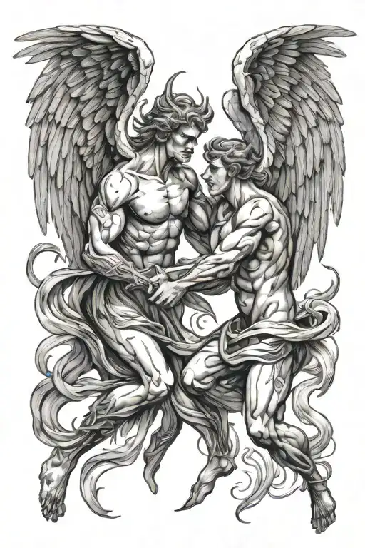 Angel And Demon Fighting