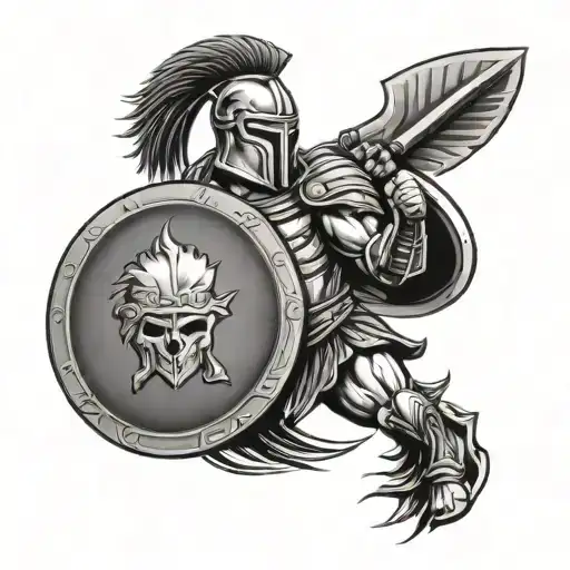 Spartan Holding A Shield