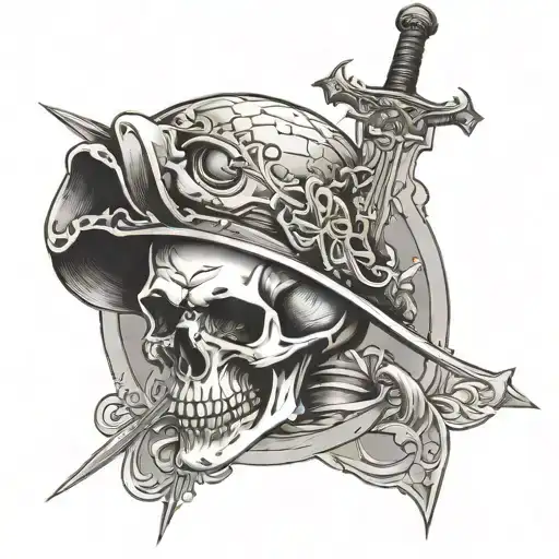 Calatrava Map With Skull And Sword