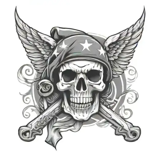 Death Before Dishonor Army Skull