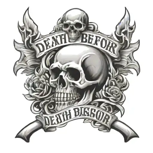 Death Before Dishonor Words With Skull