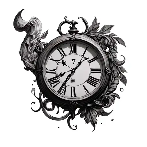 Roman On A Clock With Number 7