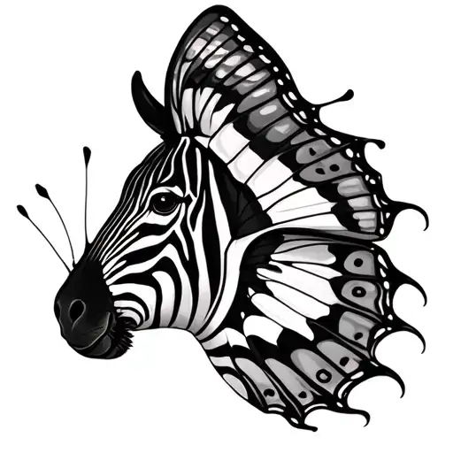 Zebra And Butterfly