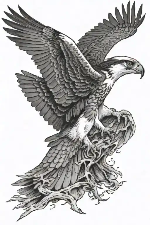 Osprey Hunting To The Right Side