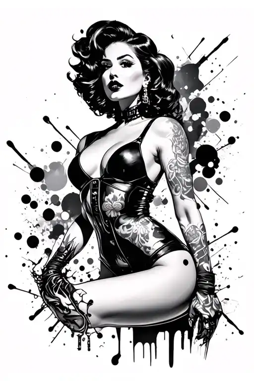 Futurism Pinup Mixed With Polka Trash Polka Style