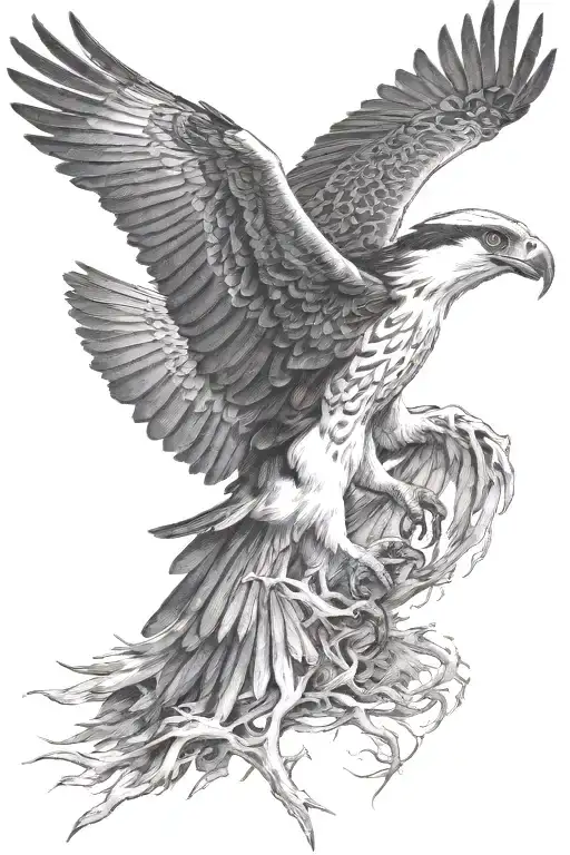 Osprey Hunting To The Right Side