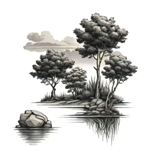 Three Trees On Coast