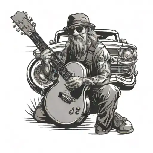 Quatzel With A Car And Guitar