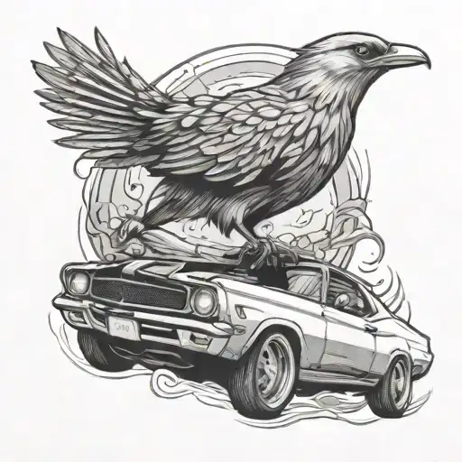 Quatzel Bird With A Muscle Car