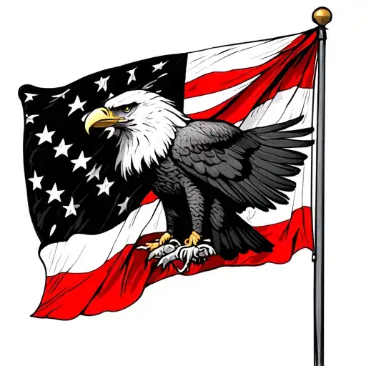 Eagle Holding Chicago Flag