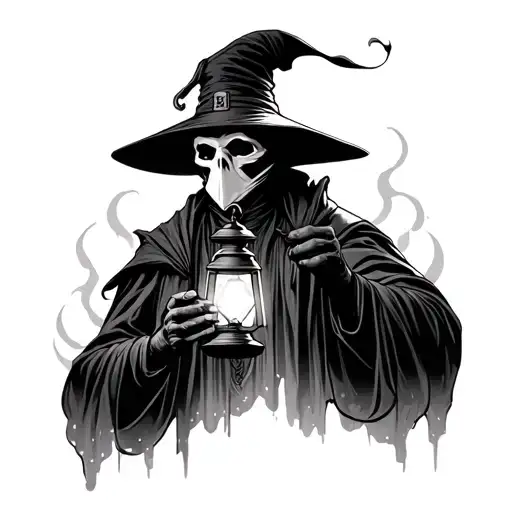 Plague Doctor Holding A Lantern