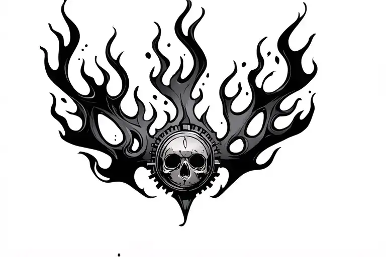 Steampunk Flames On Back