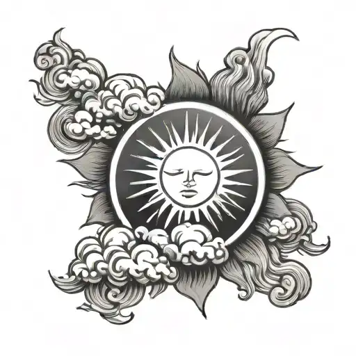 Sun With Cloud Filled Sky