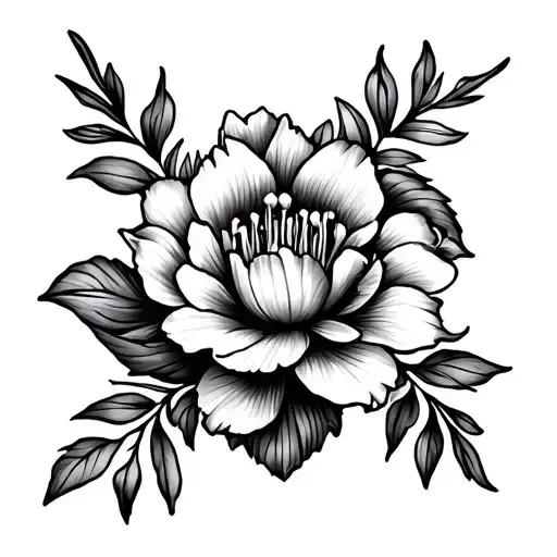 Floral Vertical Tattoo With Lily Peony