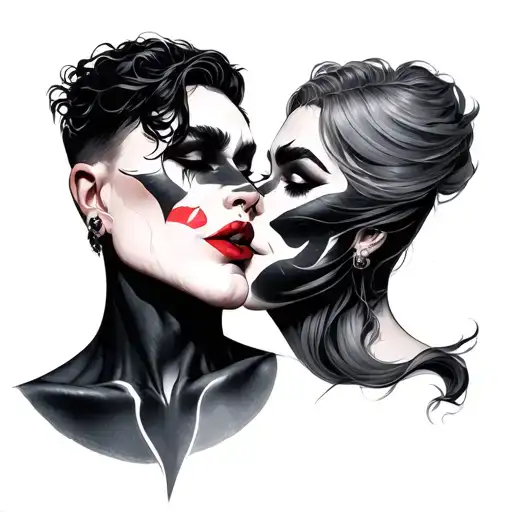Kiss Tattoo Neck Intertwined