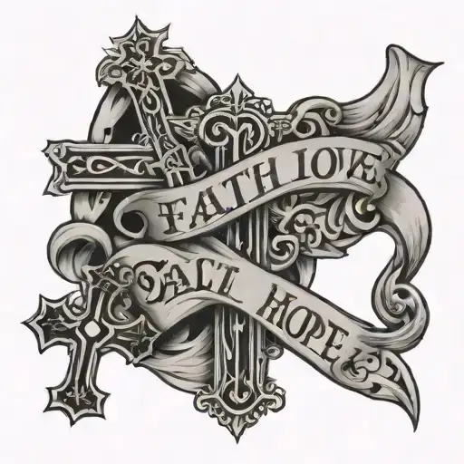 Faith Love Hope With Reversed Cross