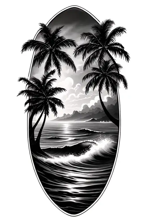 Palm Trees And Waves
