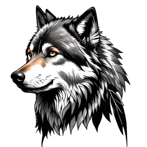 Indian Wolf With Old Man