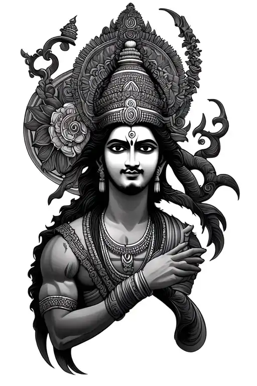 Modern Vishnu Tattoo Design