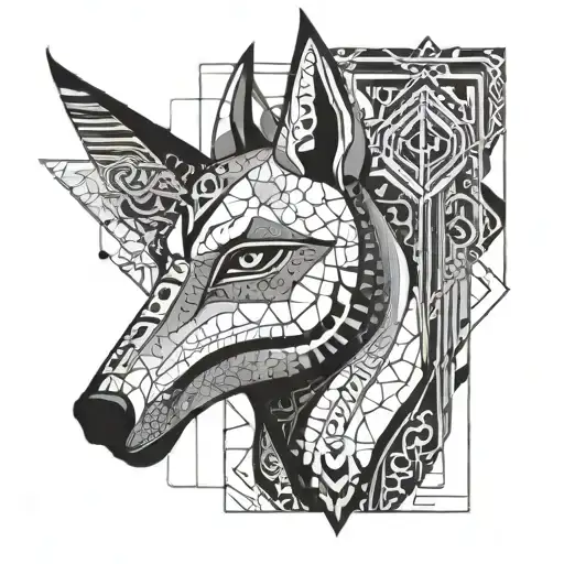 Geometric Lines And Dots And Some Words Of Motivation Then Add An Eye And Anubis