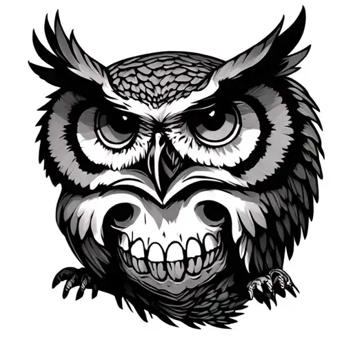 Owl With Skull