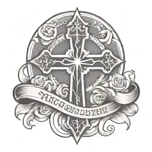 Small Cross With Dedication For Murdered Brother Holding Hands