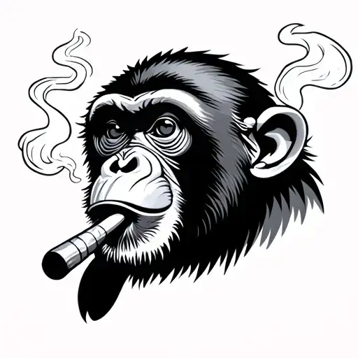 Monkey Smoking