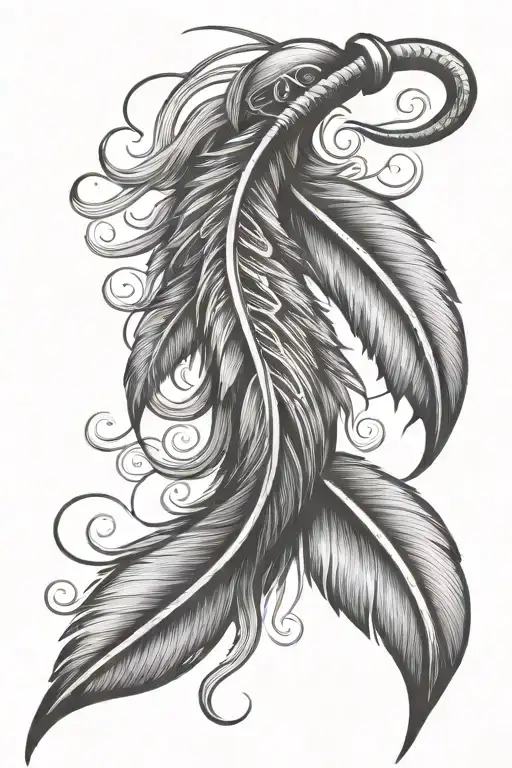 Fish Hook Feathers Hanging