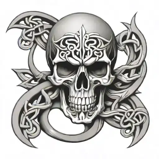 Celtic Skull Forever Symbol Intertwined