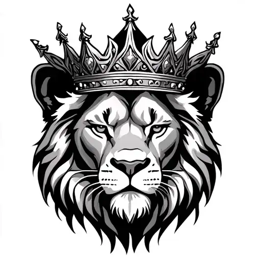 Crowned Lion Face