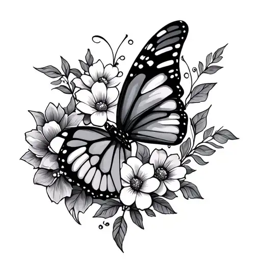 Name With Butterflies And Flowers