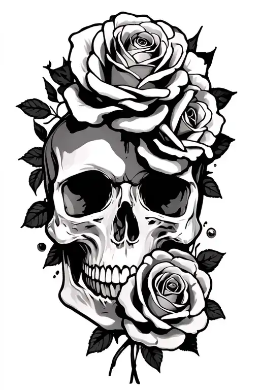 Other Side Skull And Other Side Roses
