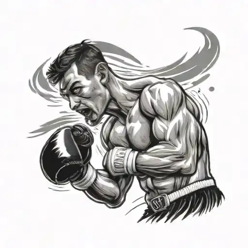 Lonely Boxer Throwing A Punch