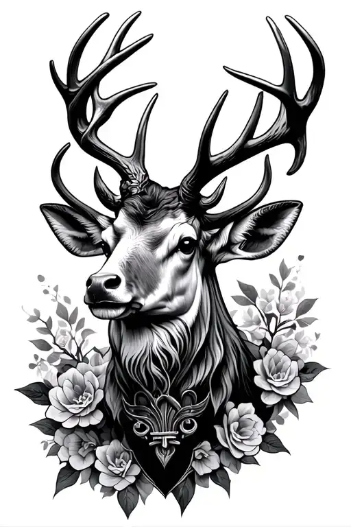 Powerful Stag Fleur De Lis