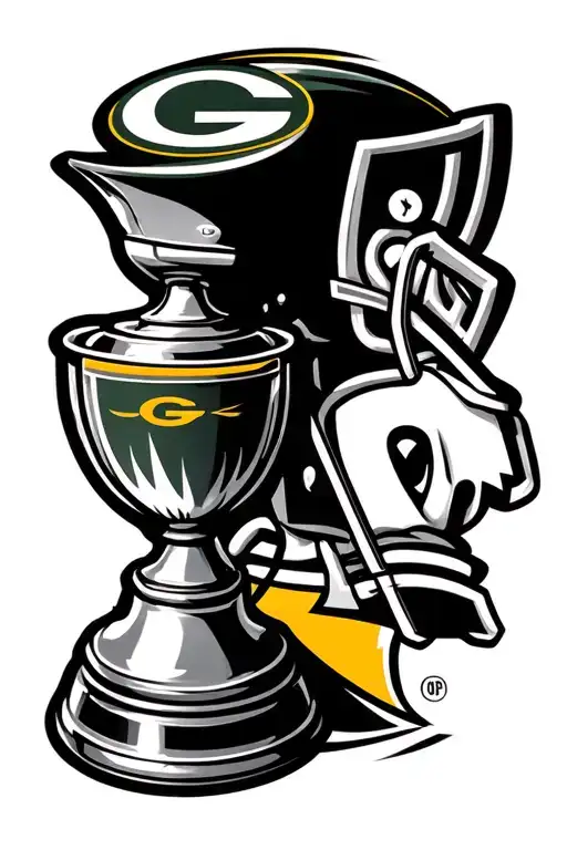 Packers Logo With Trophy
