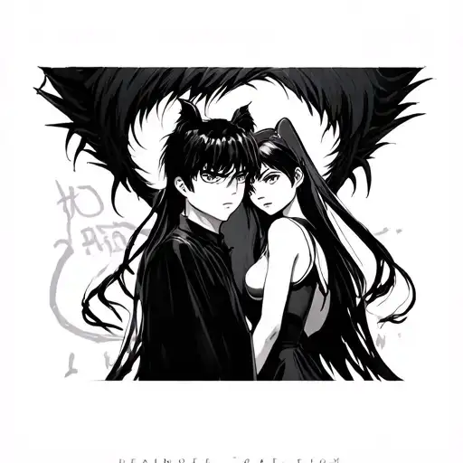 Makoto Kino From Sailor Moon In Front Of Ryuk From Deathnote