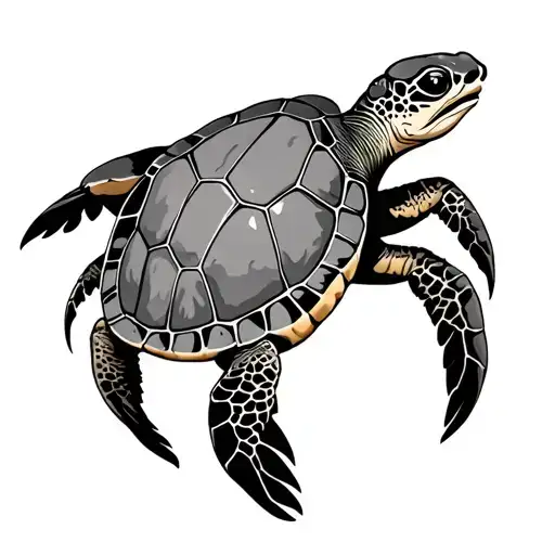 Sea Turtle With Crab