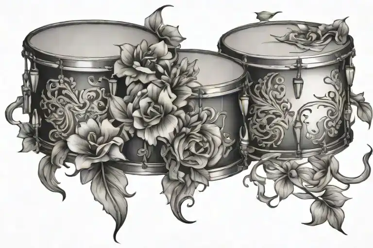 Drum Made Of Flowers