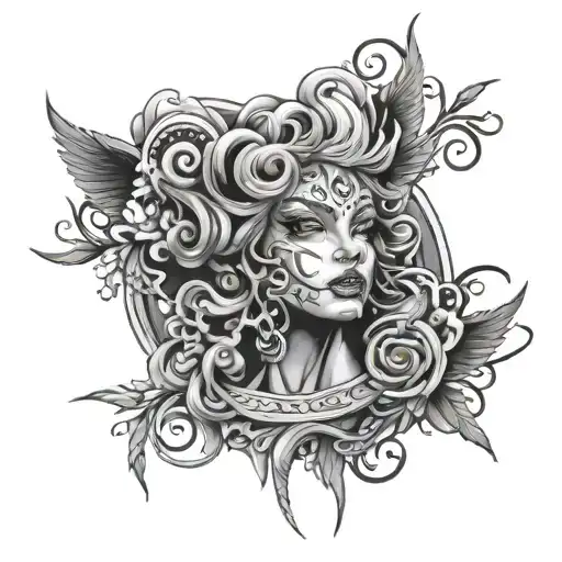 Half Sleeve With Madusa Sleeve