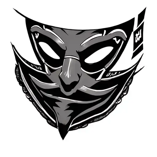 Cartoon Character With Anon Mask