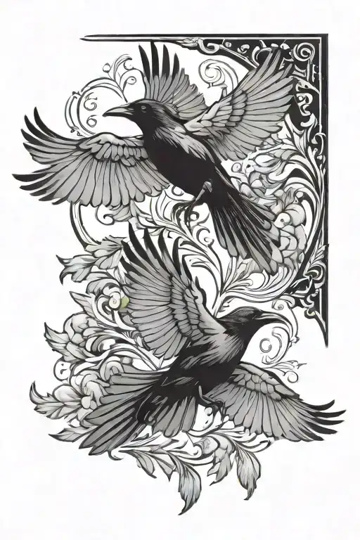 Crows Flying