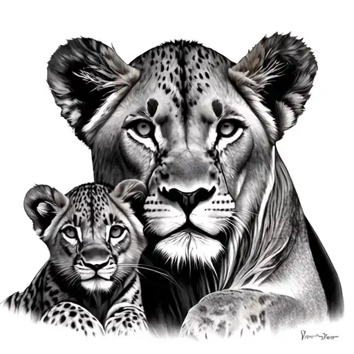 Lioness And Cub
